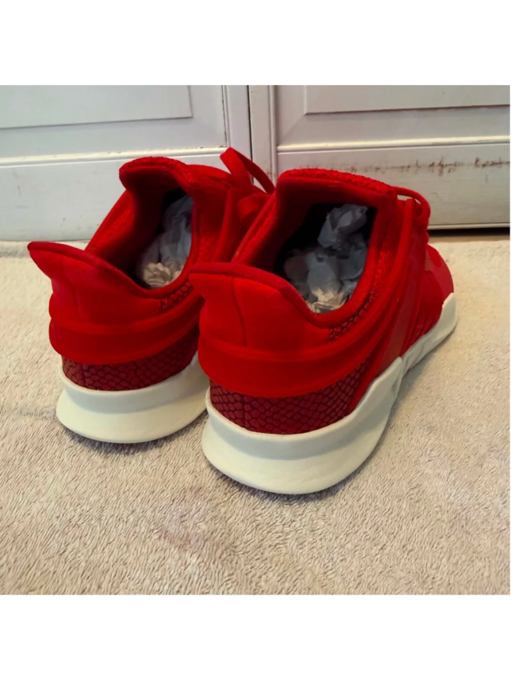 Men's Adidas EQT ADV Sneakers Red and White Size 9